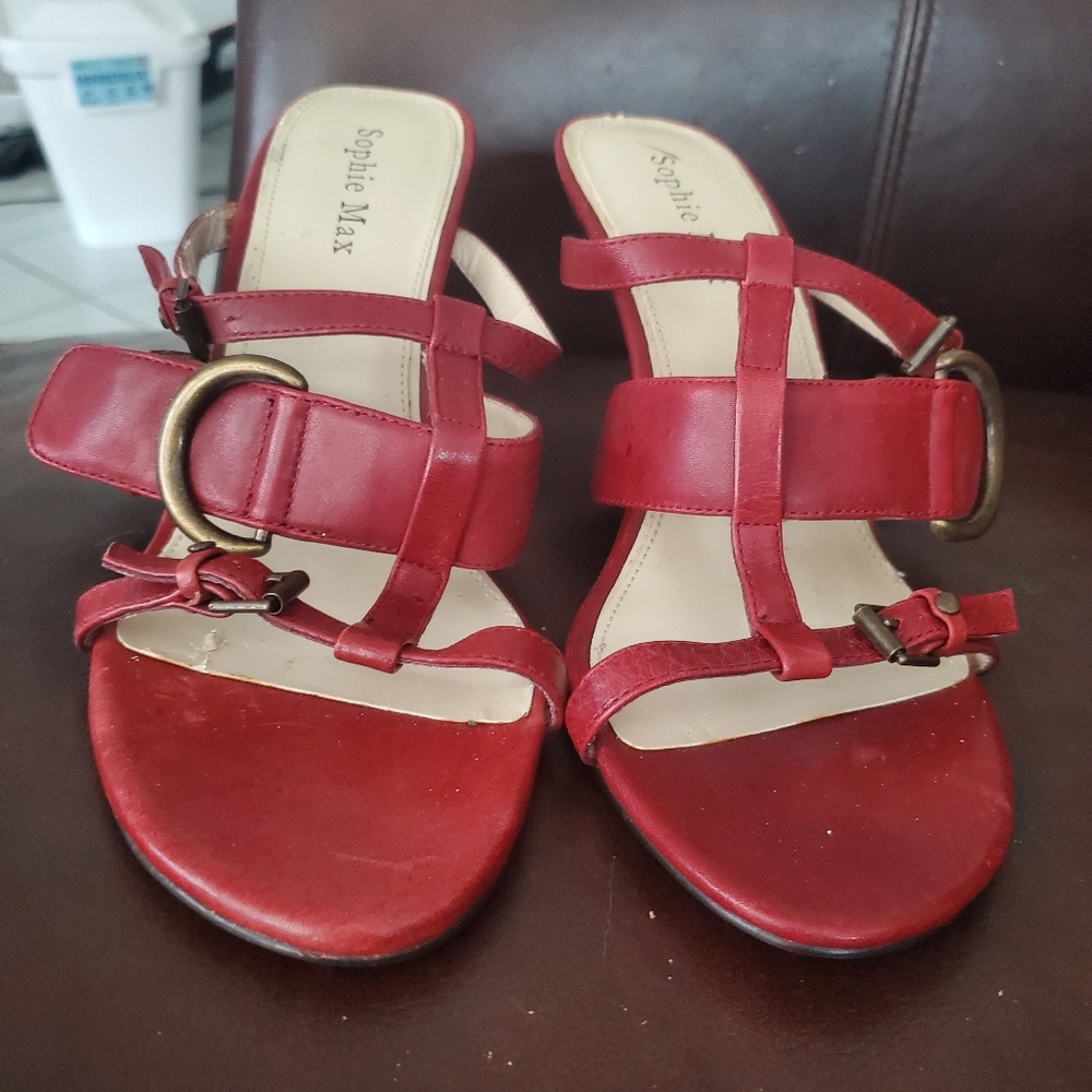 Red scrappy heels